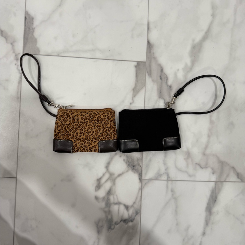 Leopard and Black Wristlet Set